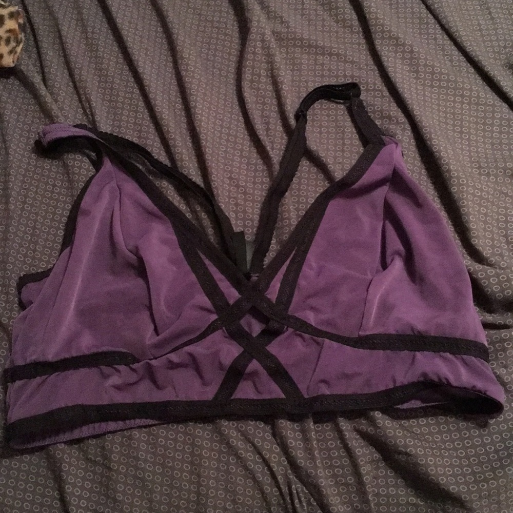 Purple strappy bralette